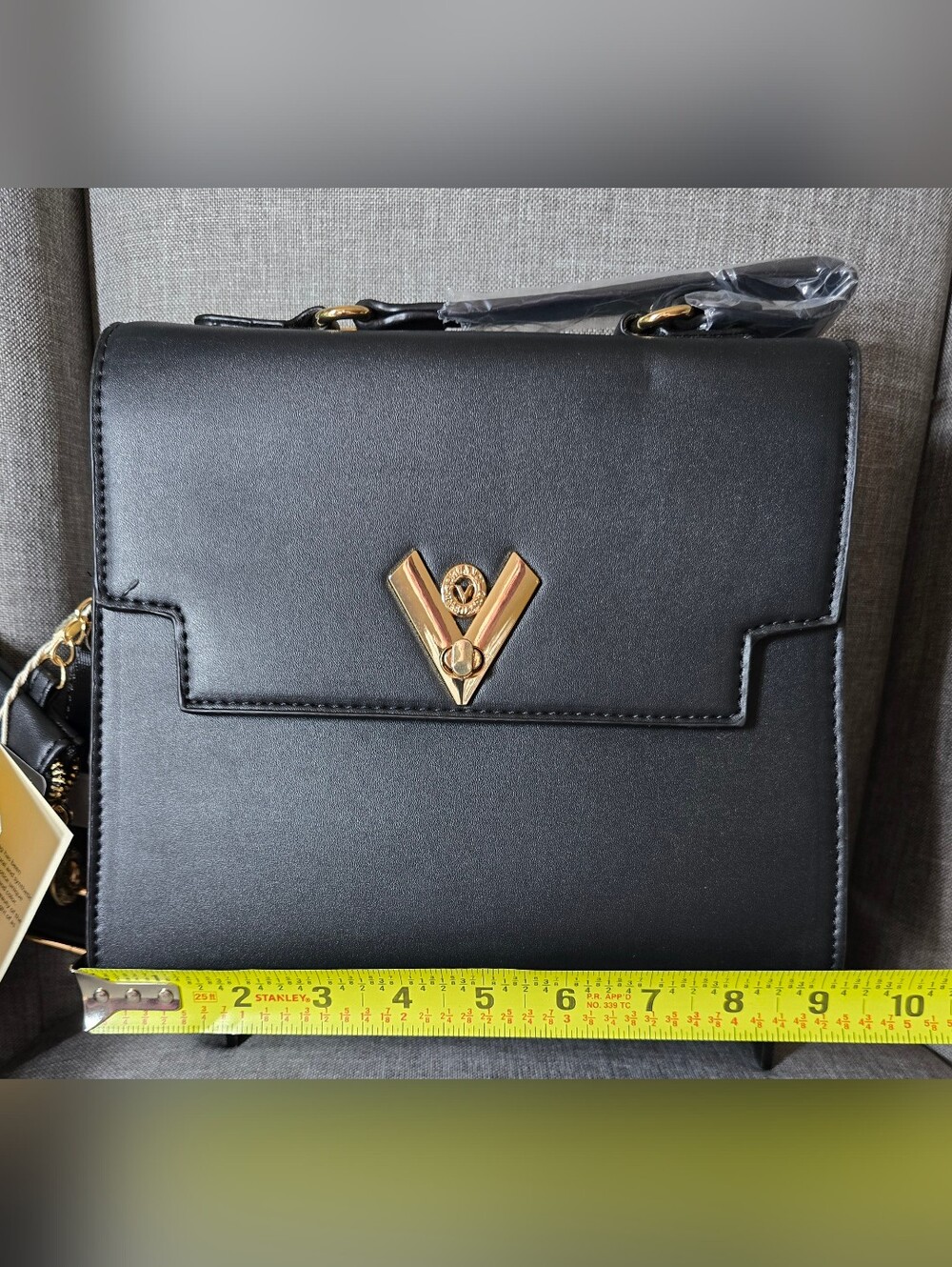 Valentino Orlandi Black Structured Top-Handle Satchel with Pouch - Picture 5 of 11